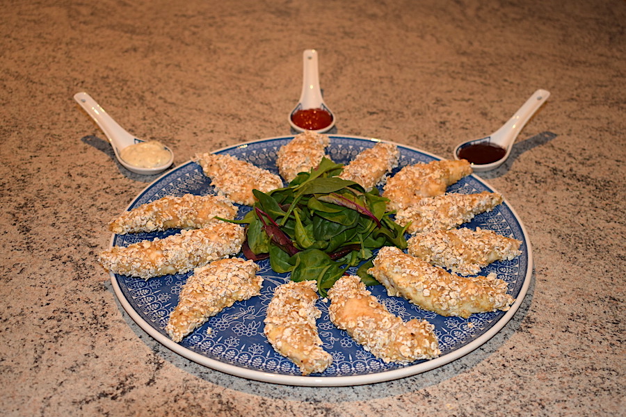 Served Goujons with Sauces